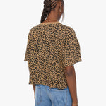 Mother The SS Boxy Ringer in Leap Year Leopard Print Jersey - detail view