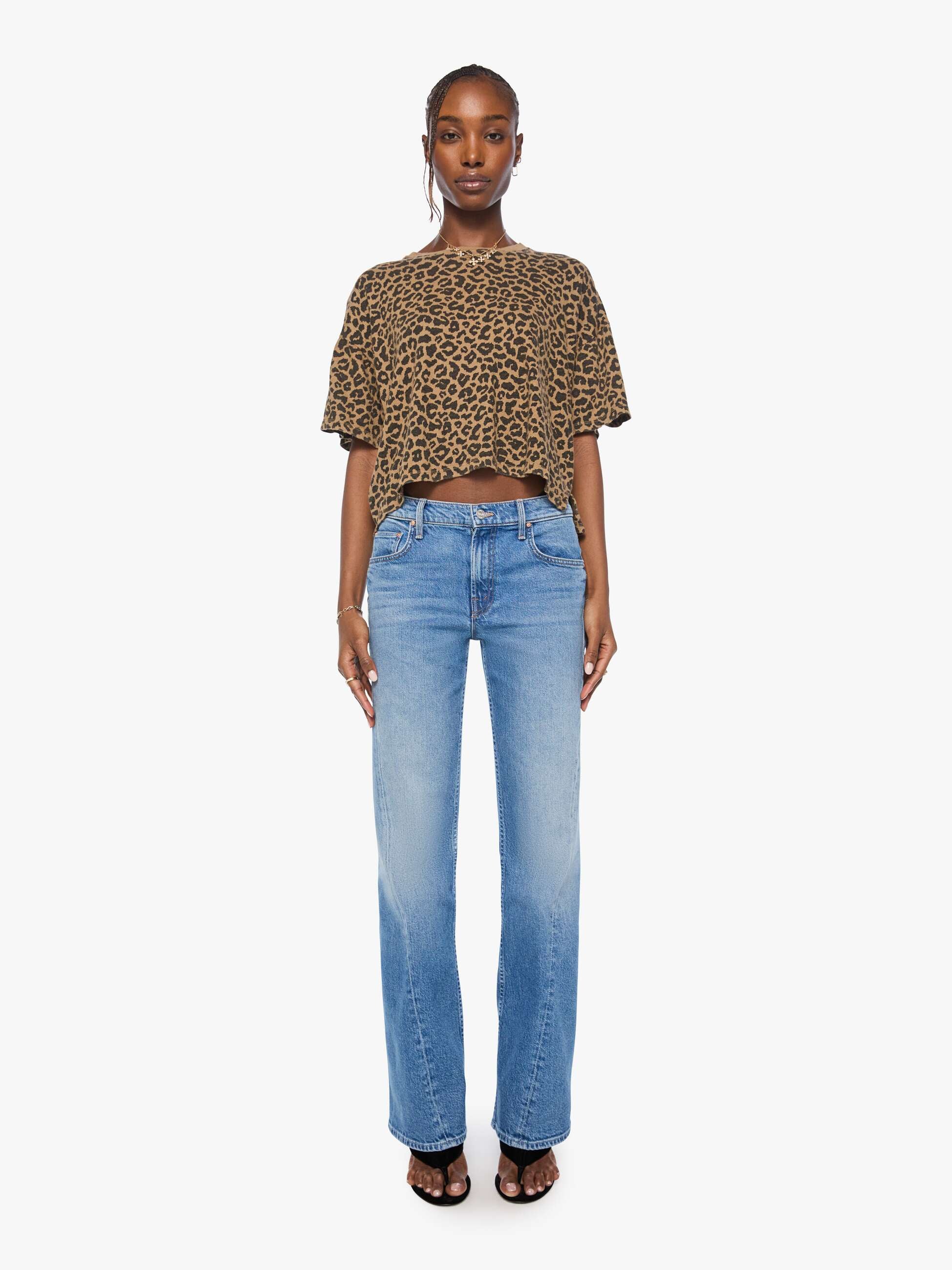 Mother The SS Boxy Ringer in Leap Year Leopard Print Jersey - outfit inspiration
