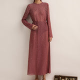 Sarah- Jane Clarke Crystal Embellished Dress in Plum