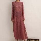 Sarah- Jane Clarke Crystal Embellished Dress in Plum