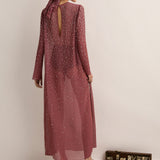 Sarah- Jane Clarke Crystal Embellished Dress in Plum