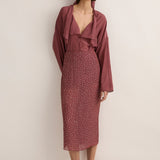 Sarah- Jane Clarke Crystal Embellished Skirt in Plum