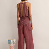 Sarah- Jane Clarke Crystal Embellished Top in Plum