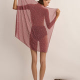 Sarah- Jane Clarke Crystal Embellished Scarf in Plum