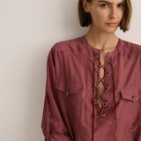 Sarah-Jane Clarke Eyelet Kaftan in Plum