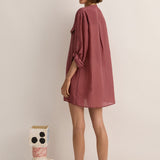 Sarah-Jane Clarke Eyelet Kaftan in Plum