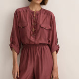 Sarah-Jane Clarke Eyelet Kaftan in Plum
