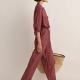 Sarah-Jane Clarke Eyelet Kaftan in Plum