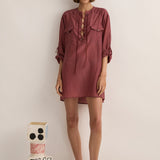 Sarah-Jane Clarke Eyelet Kaftan in Plum
