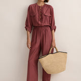 Sarah-Jane Clarke Straight Pant in Plum