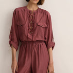 Sarah-Jane Clarke Straight Pant in Plum