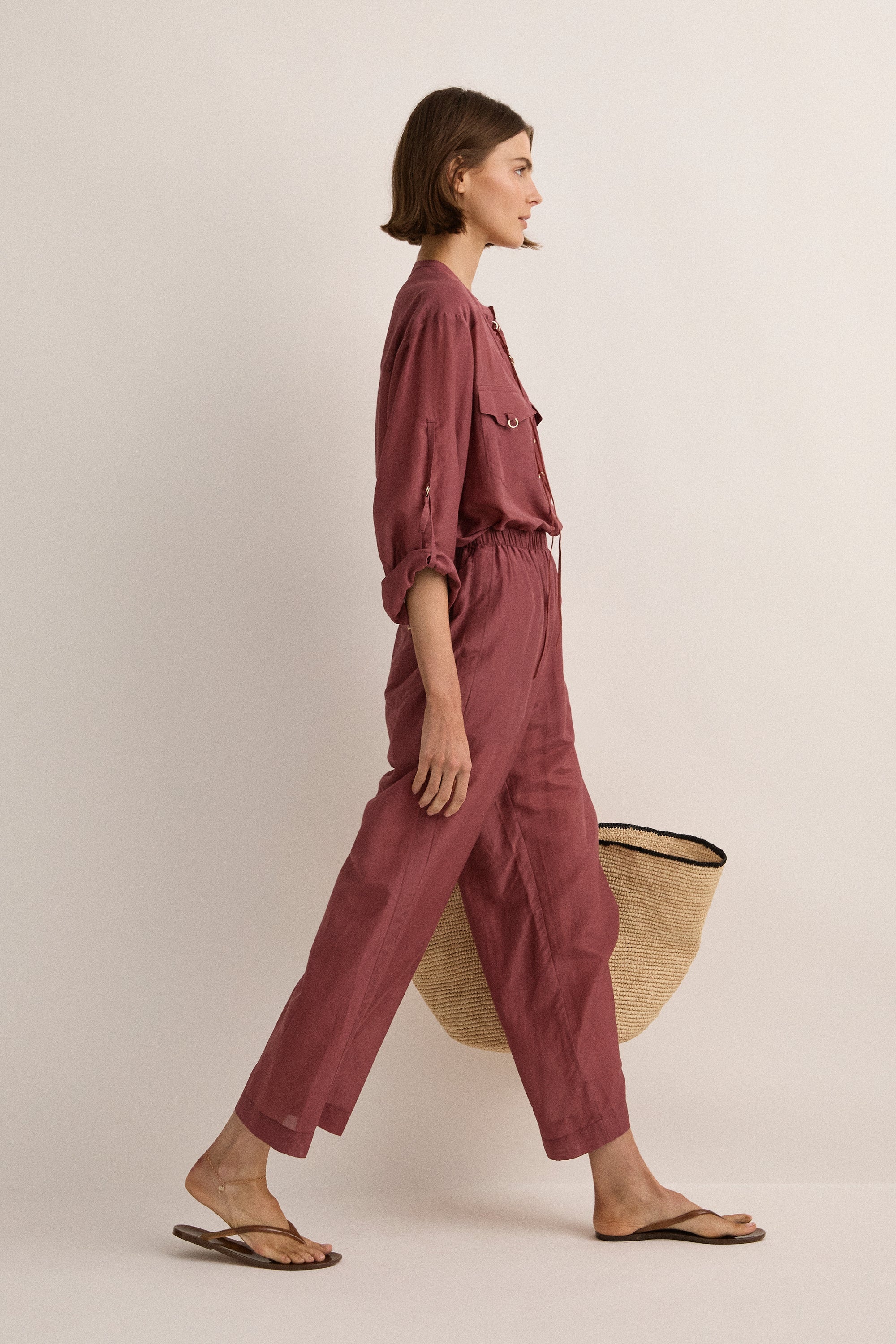 Sarah-Jane Clarke Straight Pant in Plum