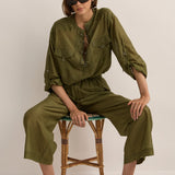 Sarah-Jane Clarke Straight Pant in Safari Green