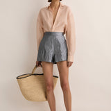 Sarah-Jane Clarke Eos Short in Metallic Silver