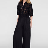 Anine Bing Shayna Top in Black Lace - side view