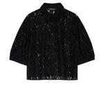 Anine Bing Shayna Top in Black Lace