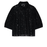 Anine Bing Shayna Top in Black Lace
