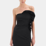 Sir Siella Strapless Gown in Black - close up