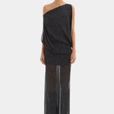 Sir Arisa Maxi Dress in Polka Dot Nero