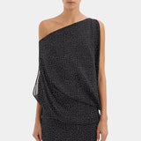 Sir Arisa Maxi Dress in Polka Dot Nero