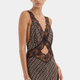 Sir Astrid Cut Out Gown in Tisso Plum