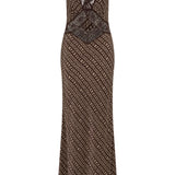 Sir Astrid Cut Out Gown in Tisso Plum