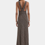 Sir Astrid Cut Out Gown in Tisso Plum