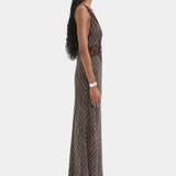 Sir Astrid Cut Out Gown in Tisso Plum
