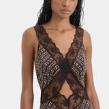 Sir Astrid Cut Out Gown in Tisso Plum