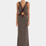 Sir Astrid Cut Out Gown in Tisso Plum