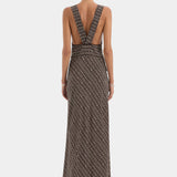 Sir Astrid Cut Out Gown in Tisso Plum