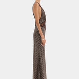 Sir Astrid Cut Out Gown in Tisso Plum