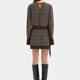 Sir Astrid Long Sleeve Mini Dress in Tisso Plum