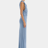Sir Olenna Twist Low Back Gown in Dusty Blue