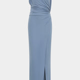 Sir Olenna Twist Low Back Gown in Dusty Blue