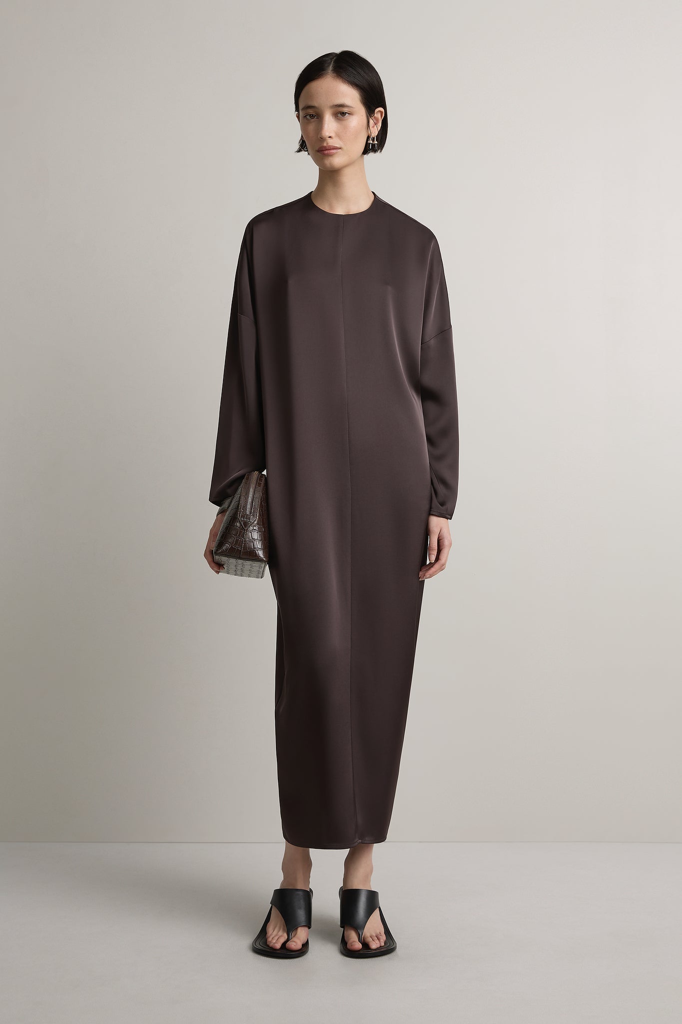 A Emery Sisco Dress in Bistre - side view