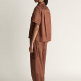 Lee Mathews Sloane Short Sleeve Shirt in Copper