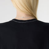 Bassike Slouch Turnback T-Shirt in Black and White