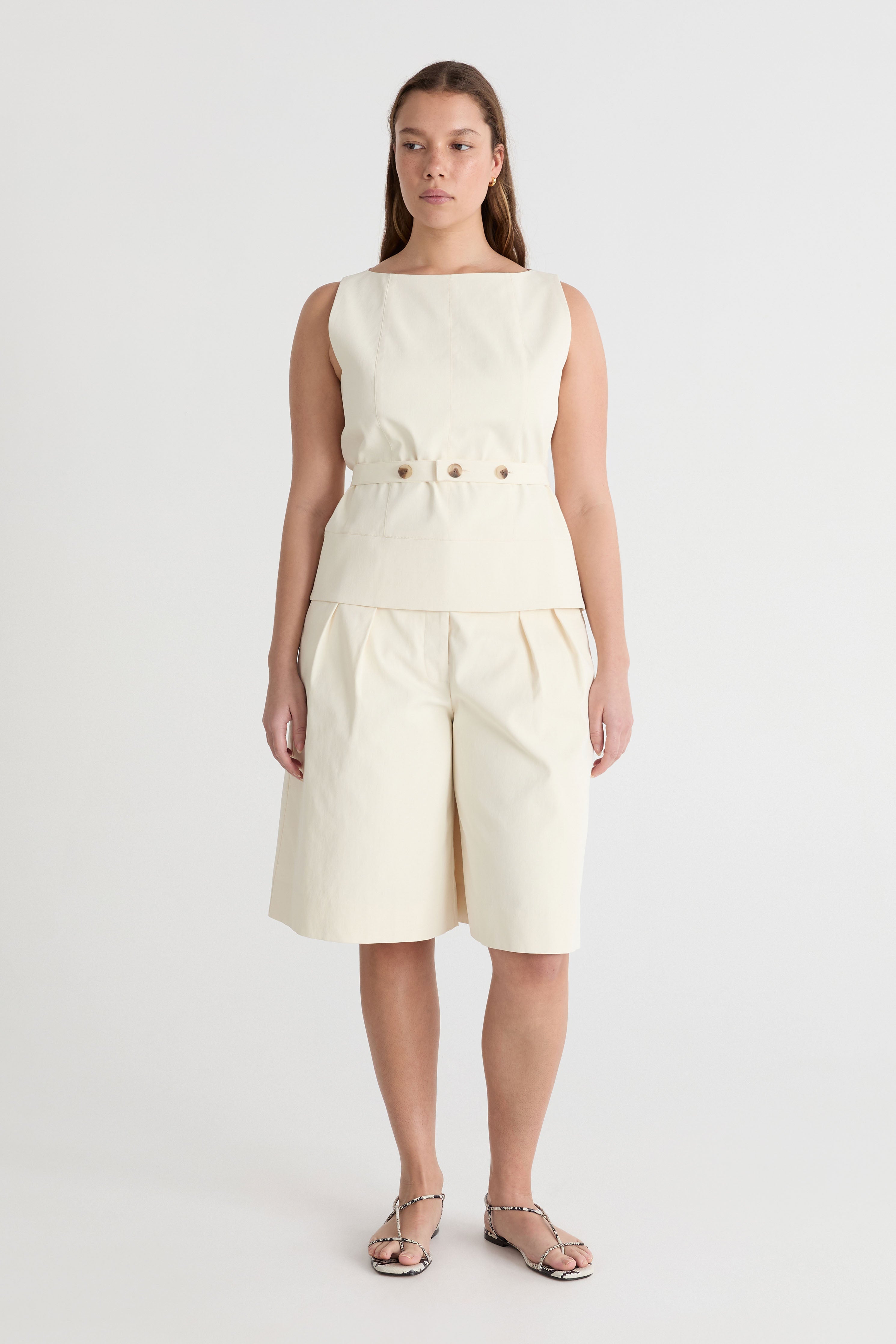 Friends With Frank The Sofie Top in Ivory - side view