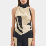 Sir Sona Halter Tie Top in Geo Scape - outfit inspiration