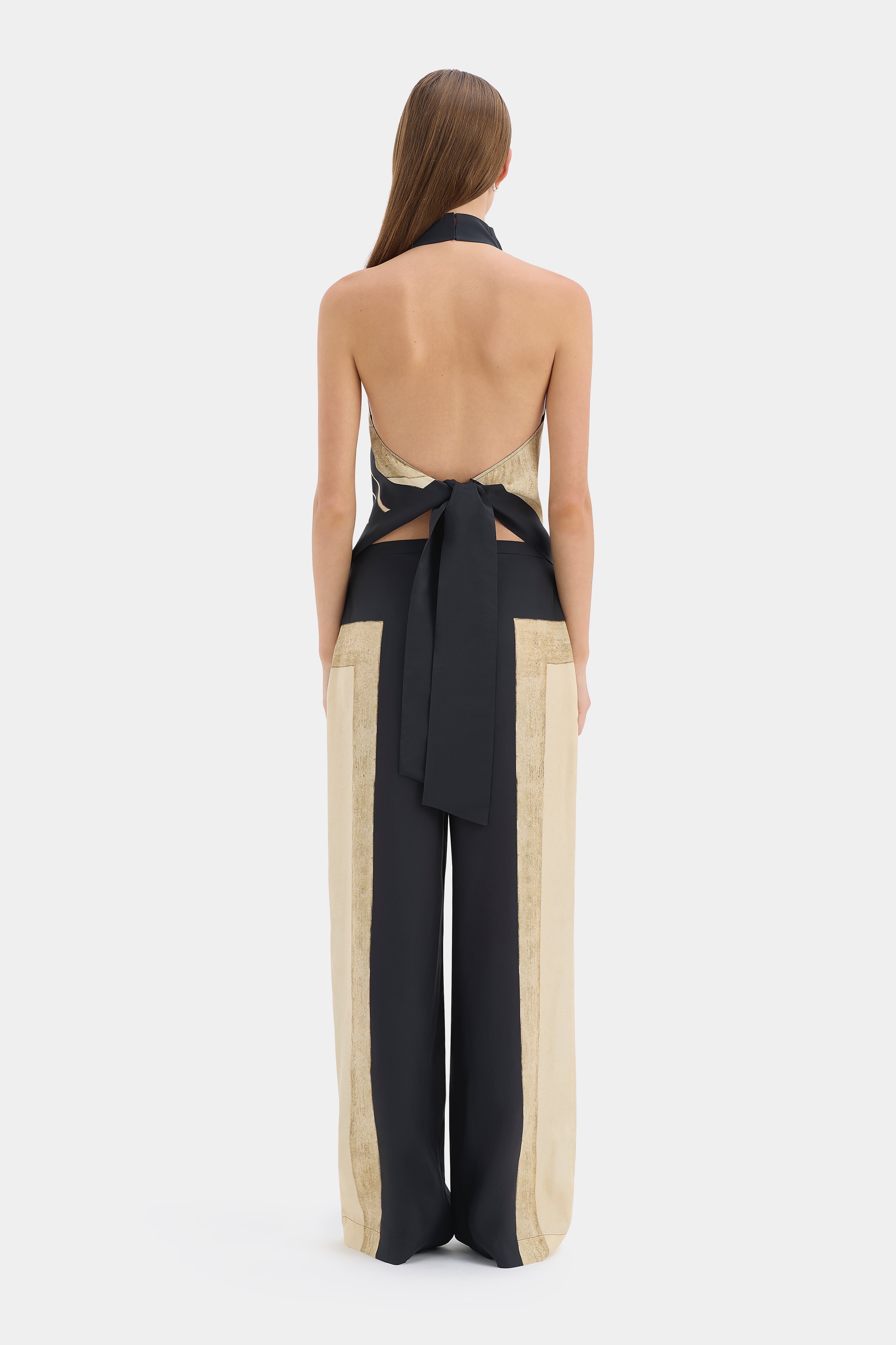 Sir Sona Halter Tie Top in Geo Scape - styled look