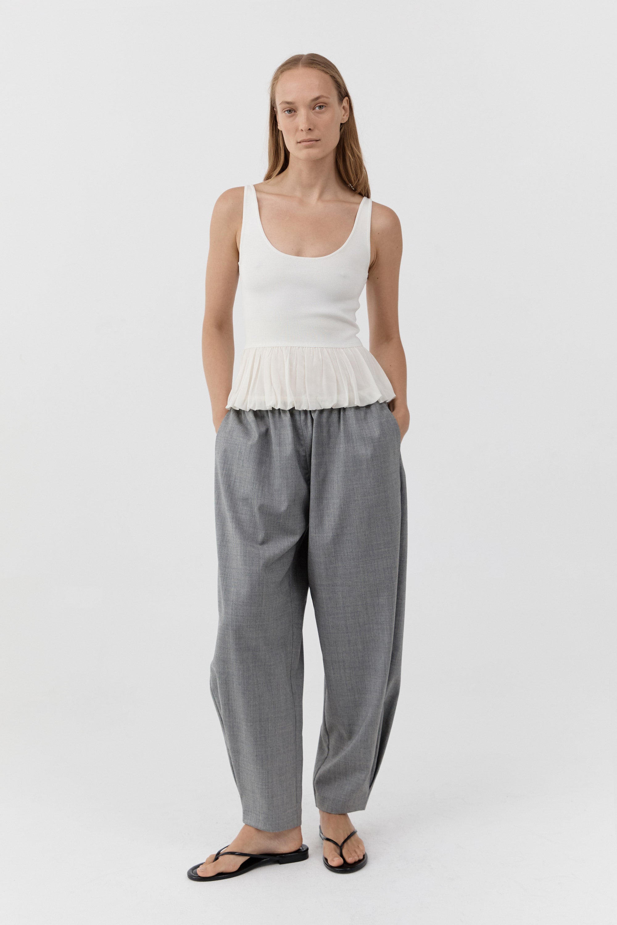 St Agni Balloon Ballet Top in Talco - side view