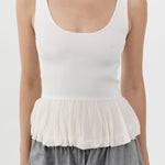 St Agni Balloon Ballet Top in Talco - detail view