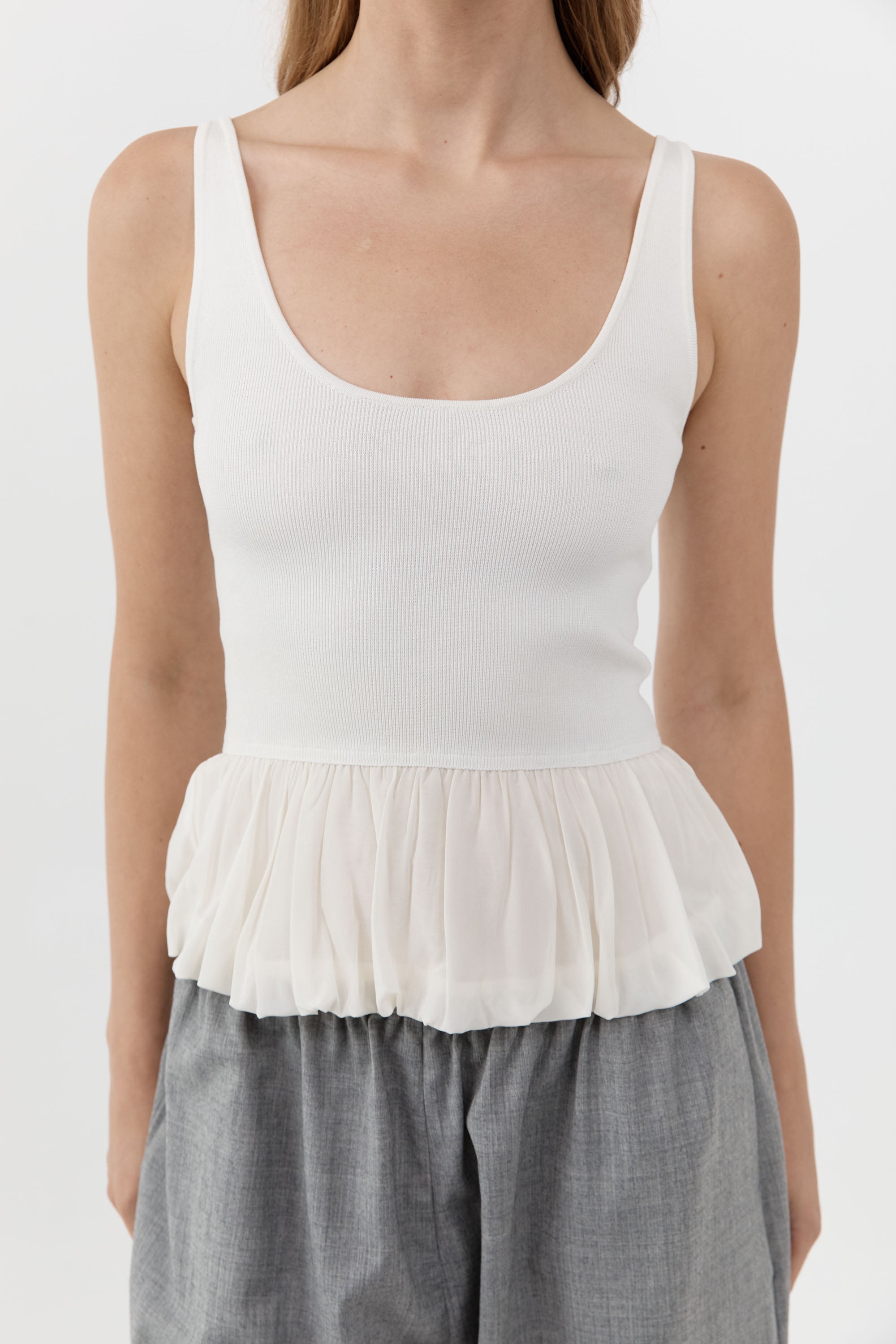 St Agni Balloon Ballet Top in Talco - detail view