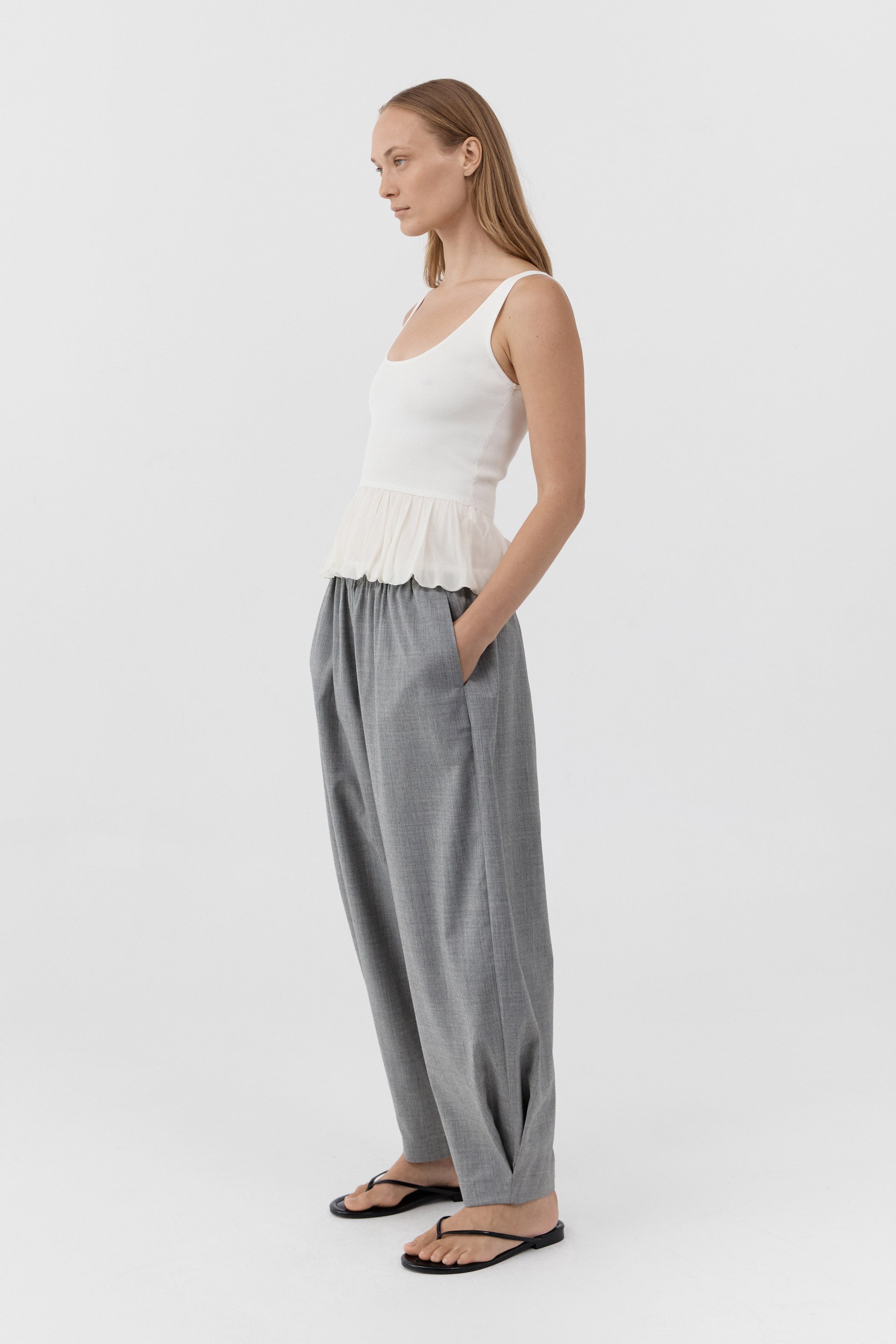 St Agni Balloon Ballet Top in Talco - styled look