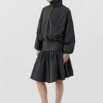 St Agni Balloon Jacket in Magnet - styled look