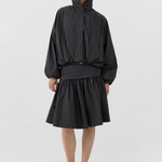St Agni Balloon Jacket in Magnet - close up