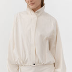 St Agni Balloon Jacket in Talco - close up