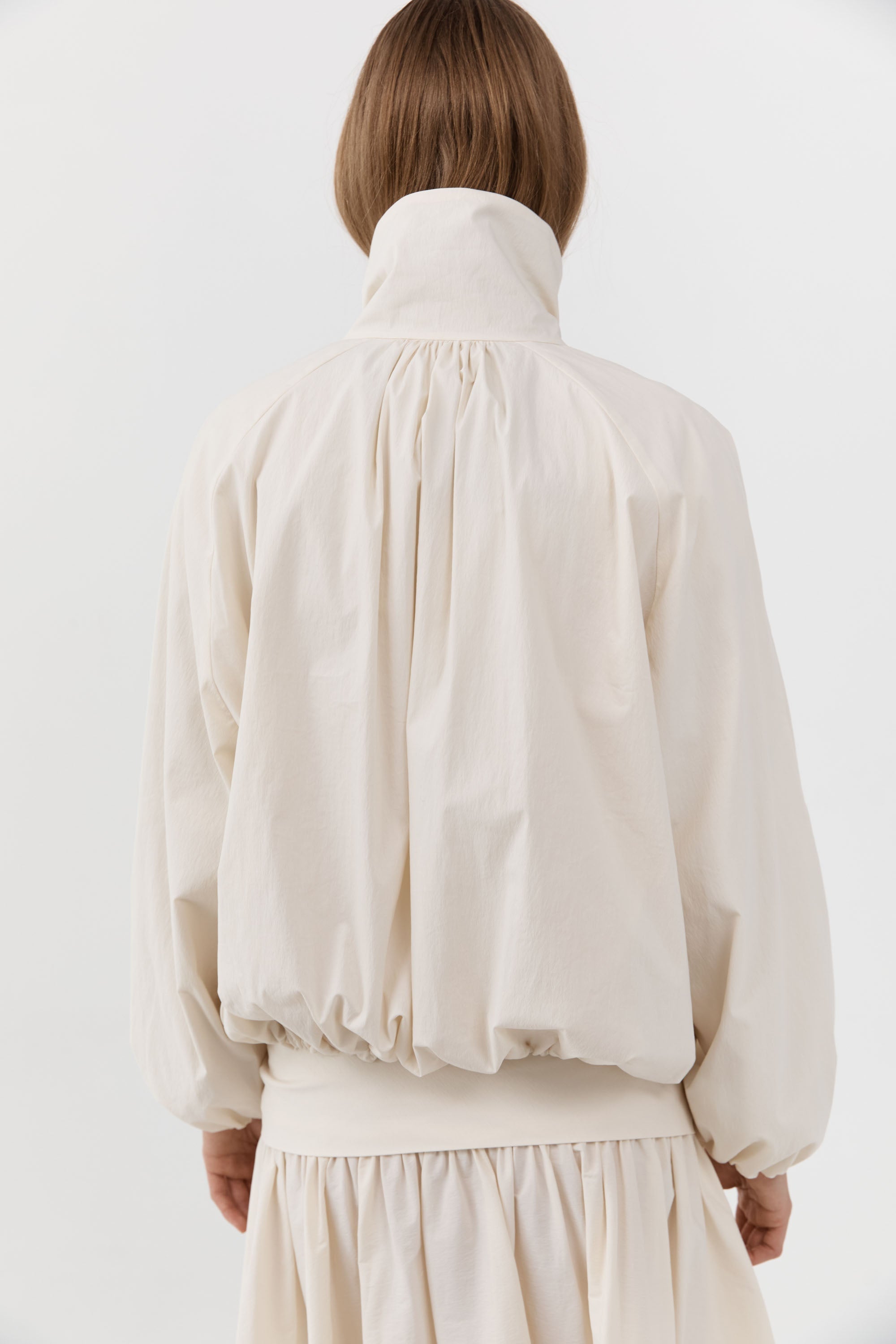 St Agni Balloon Jacket in Talco - close up