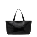 St Agni Carryall Tote in Croc Embossed Black